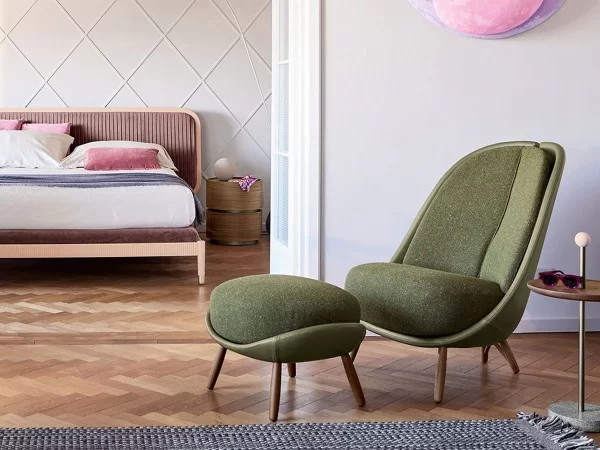 The Calatea armchair by Pianca perfect in a bedroom