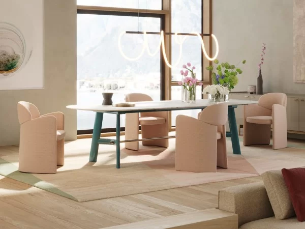 Blanca little armchair with August table by Lema