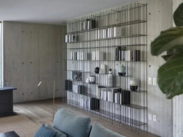 The Metrica bookcase by Mogg in a living area