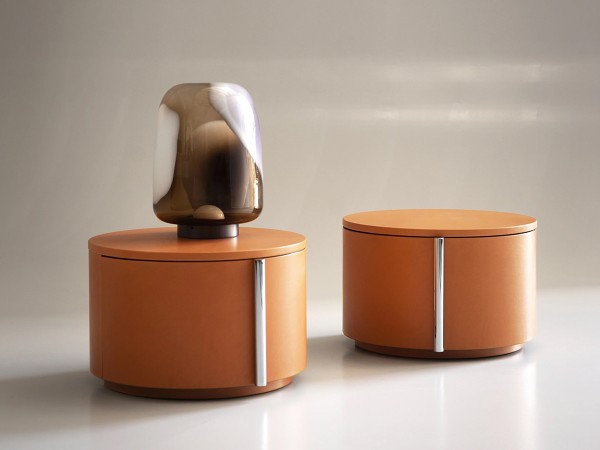 The Beside leather bedside table by Baxter