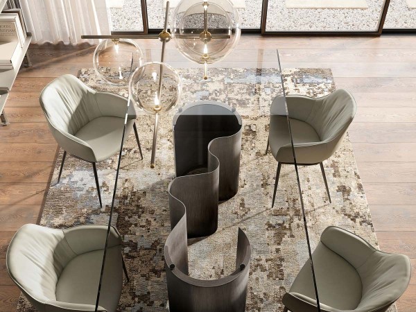 The Papel Glass table by Cattelan Italia with visible base