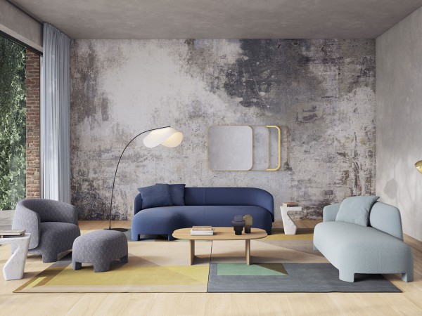 Ligne Roset 的 Taru 沙发与同系列的元素搭配